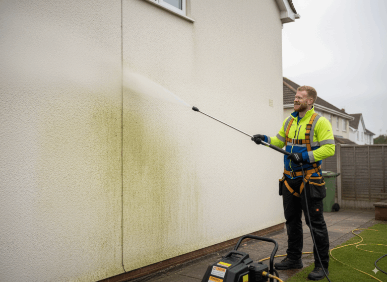 Exterior Render cleaning cobham